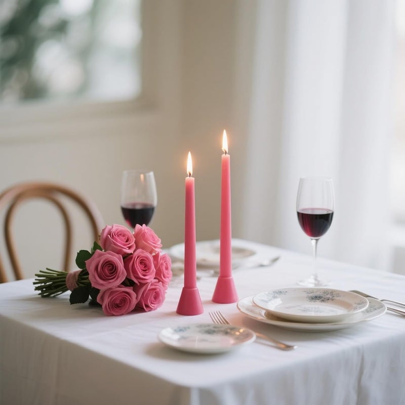 Sihuida 12-Pack Hot Pink Taper Candles, 10 Inch Unscented Dripless Candlesticks, Long-Lasting Burn Time of 7-8 Hours, Perfect for Home Décor Wedding Dinner - Image 5